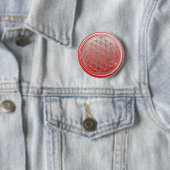 Levenflank / Blume des lebens - SILVER red Ronde Button 5,7 Cm (In situ)