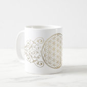 Levenflank / Blume des lebens - vintage IX Koffiemok (Voorkant links)