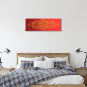 Levenflank / Blume des Lebens - vintage XI Canvas Afdruk (Insitu (Slaapkamer))