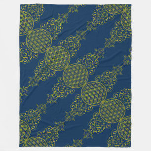 Levenflank / Blume des Lebens - vintage XI Fleece Deken
