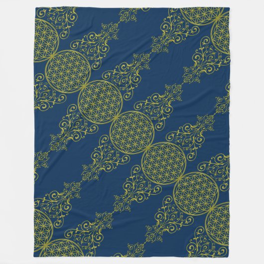 Levenflank / Blume des Lebens - vintage XI Fleece Deken (Voorkant)