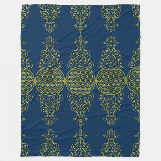 Levenflank / Blume des Lebens - vintage XI Fleece Deken (Voorkant)