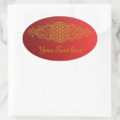 Levenflank / Blume des Lebens - vintage XI Ovale Sticker (Tas)