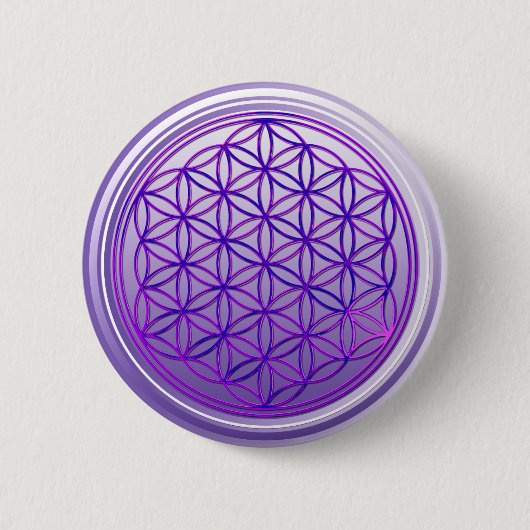 Levenflank / Blume des lebens - violet Ronde Button 5,7 Cm (Voorkant)