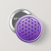 Levenflank / Blume des lebens - violet Ronde Button 5,7 Cm (Voorkant /achterkant)