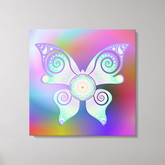 Levenflank / Blume des Lebens - vlinder Canvas Afdruk (Voorkant)
