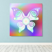 Levenflank / Blume des Lebens - vlinder Canvas Afdruk (Insitu (Houten vloer))
