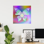 Levenflank / Blume des Lebens - vlinder Poster (Thuiskantoor)