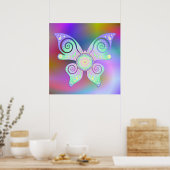 Levenflank / Blume des Lebens - vlinder Poster (Keuken)