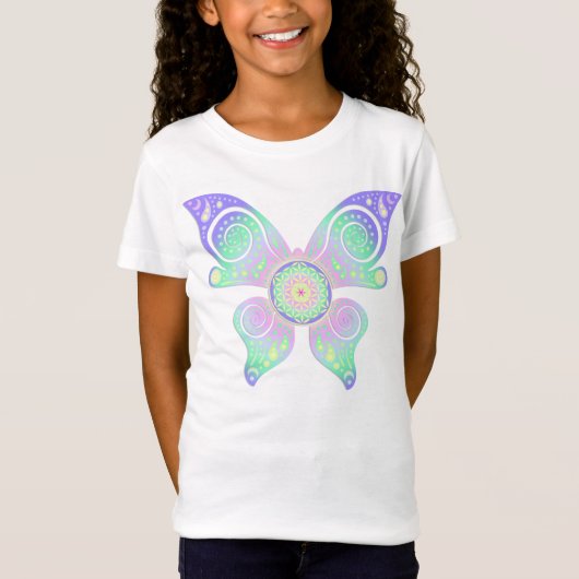 Levenflank / Blume des Lebens - vlinder T-shirt (Voorkant)