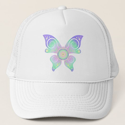Levenflank / Blume des Lebens - vlinder Trucker Pet (Voorkant)