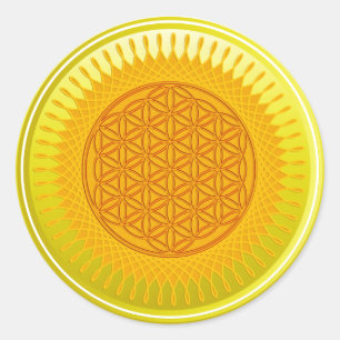 Levenflank / Blume des lebens - ZONNY geel Ronde Sticker