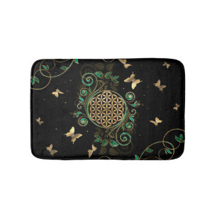 Levenflank - Malachite Swirl en Butterflies Badmat