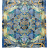 Levenflens in de Heilige Geometrie Marmer Ornament Douchegordijn (Voorkant)