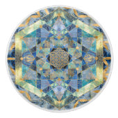 Levenflens in de Heilige Geometrie Marmer Ornament Keramische Knop (Voorkant)