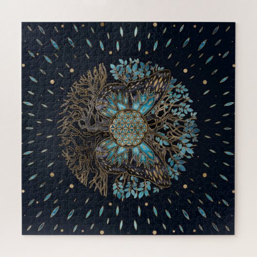 Levenflens - levensboom - vlinder legpuzzel (Horizontaal)