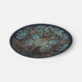 Levenflens - levensboom - vlinder papieren bordje (Gekanteld)