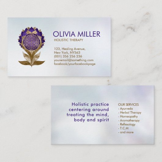 Levenflens - Lotus Flower Ornament Visitekaartje (Voorkant / Achterkant)