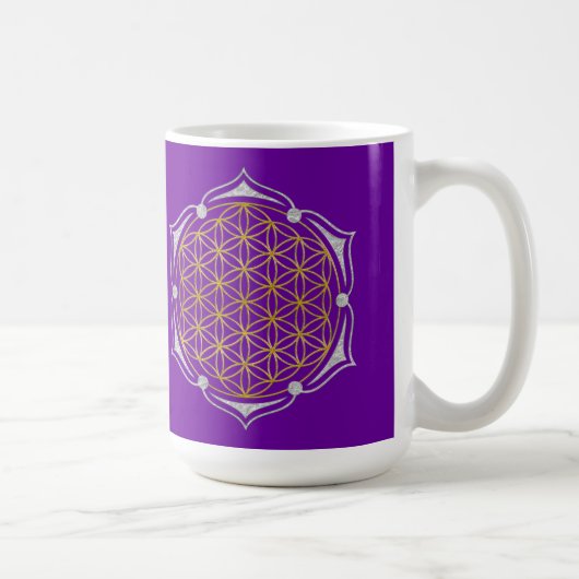 Levenflens - Lotus gold Silver Koffiemok (Rechts)