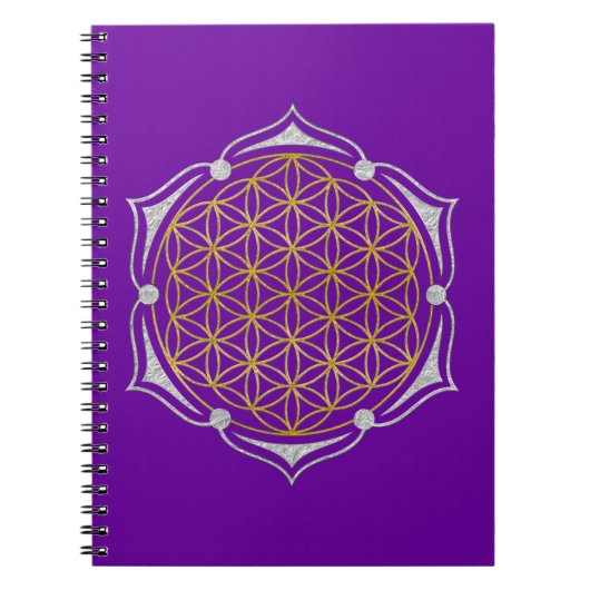 Levenflens - Lotus gold Silver Notitieboek (Voorkant)