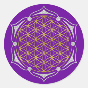 Levenflens - Lotus gold Silver Ronde Sticker