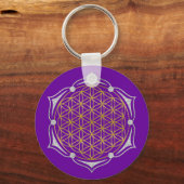 Levenflens - Lotus gold Silver Sleutelhanger (Voorkant)