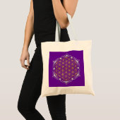 Levenflens - Lotus gold Silver Tote Bag (Voorkant (product))
