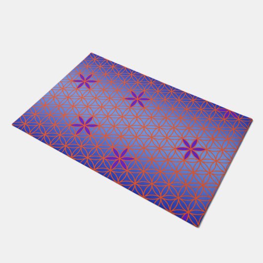 Levenflens - naadloos stempel - blauw deurmat (Schuin)