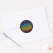 Levenflens - Regenboogversie Ronde Sticker (Envelop)