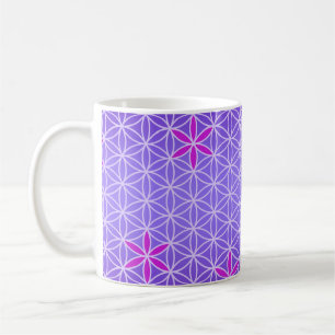 Levenflens - stempel naadloos patroon - violet koffiemok