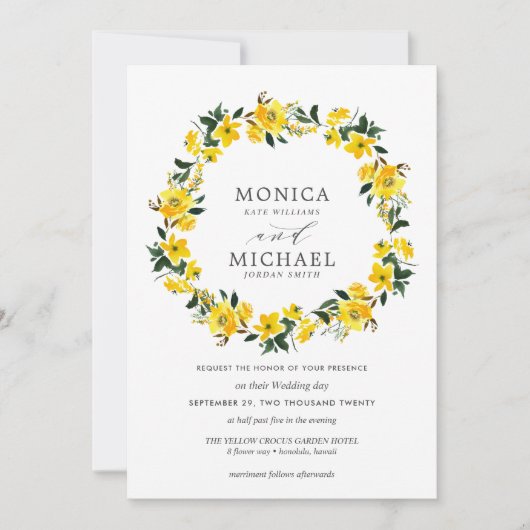 Levengele bloemen met een bruiloft kaart (Voorkant)