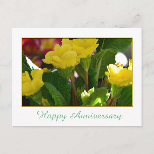 Levengele tuinbloemen blij met je verjaardag briefkaart (Voorkant)