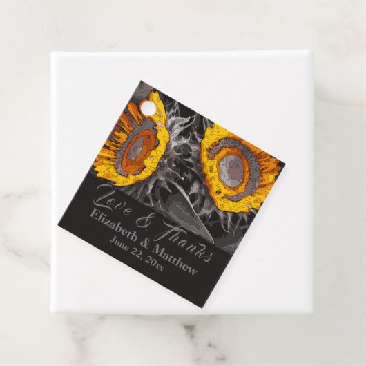 Levengele zonnebloemen Abstracte kunst Bedankjes Labels (In situ)