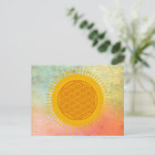 Levengele zonnige bloem briefkaart (Staand voorkant)