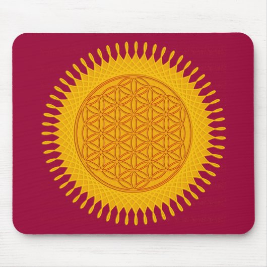 Levengele zonnige bloem muismat (Voorkant)