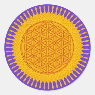 Levengele zonnige bloem ronde sticker