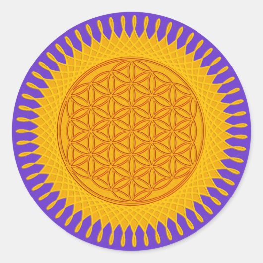 Levengele zonnige bloem ronde sticker (Voorkant)