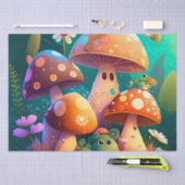 Levengroene, schattige baby-muchrooms tissuepapier (Craft)