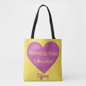 Levenharige homeschool-docent tote bag (Voorkant)
