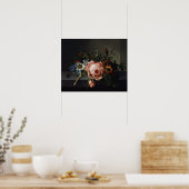 Levenkunst met een Nederlands bloemenschilderij Poster (Keuken)