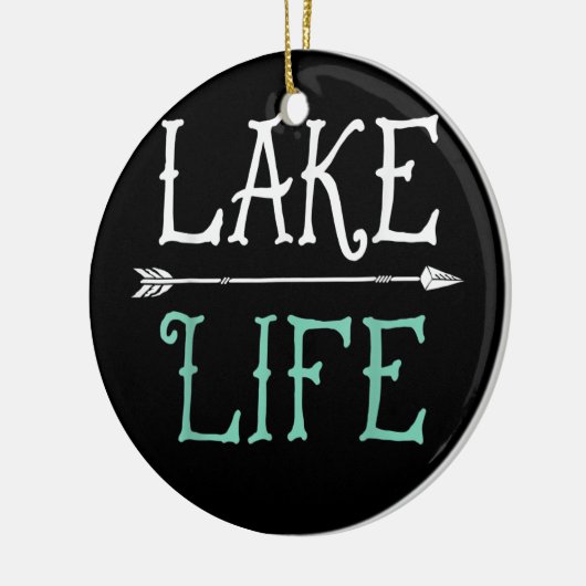 Levenmeer Vissende boaring Sailing Funny Outdoor Keramisch Ornament (Links)