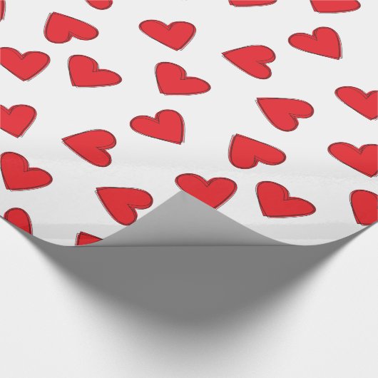 Levenrode harten cadeaupapier (Hoek)