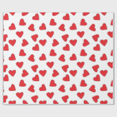 Levenrode harten cadeaupapier (Vlak)