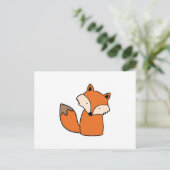 Levenrode vos briefkaart (Staand voorkant)