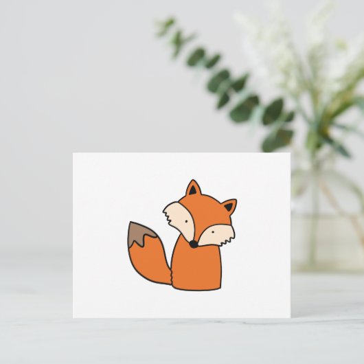 Levenrode vos briefkaart (Staand voorkant)