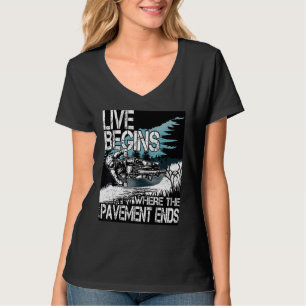 LEVENS BEGINT WAAR het wegdek MTB neerwaartse B T-shirt