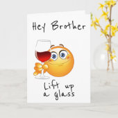 LEVENS EEN GLAS VOOR UW BIRTHDAY "BROTHER" KAART (Gele Bloem)