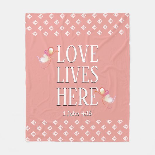 LEVENS HIER Pink Fleece Deken (Voorkant)