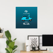 Levens Inspirerende Citaat Blauwe Ombre Poster (Thuiskantoor)