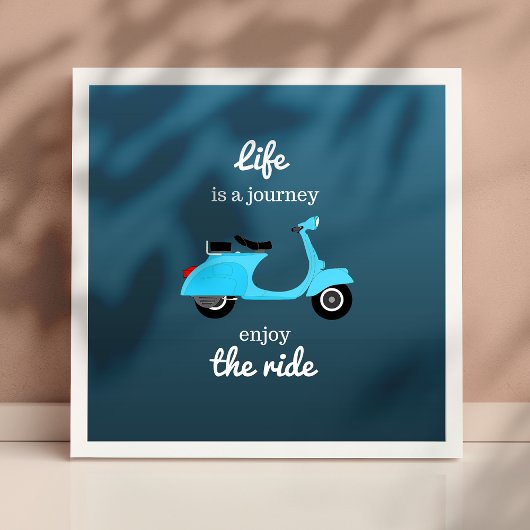 Levens Inspirerende Citaat Blauwe Ombre Poster